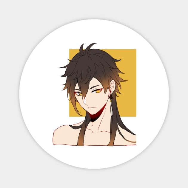 Genshin Impact - Zhongli Long Hair with Background Magnet by MykaAndSalmon